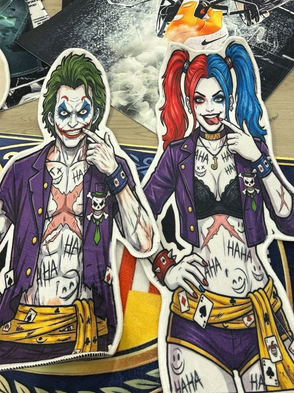 Joker & Harley Quinn Fabric Patches - Purple Jacket, Multicolor